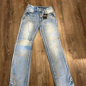 FLAMIGALS Light Blue Straight-Leg Jeans — Women